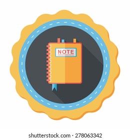 notebook flat icon with long shadow,eps10
