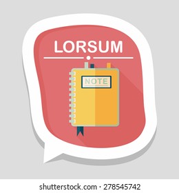 notebook flat icon with long shadow,eps10