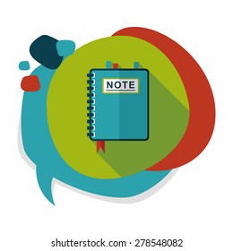 notebook flat icon with long shadow,eps10