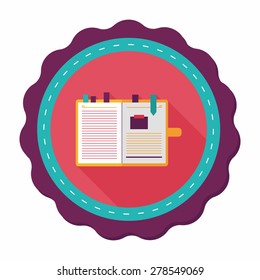 notebook flat icon with long shadow,eps10