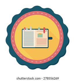 notebook flat icon with long shadow,eps10
