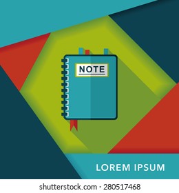 notebook flat icon with long shadow,eps10