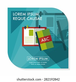 notebook flat icon with long shadow,eps10