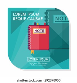 notebook flat icon with long shadow,eps10