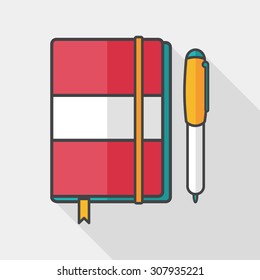 notebook flat icon with long shadow,eps10