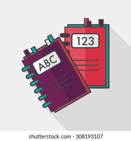 notebook flat icon with long shadow,eps10