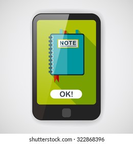 notebook flat icon with long shadow,eps10