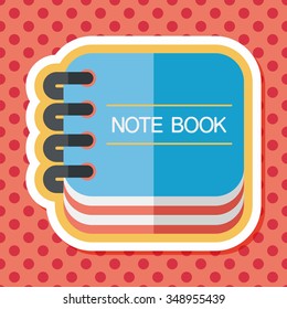 notebook flat icon with long shadow,eps10