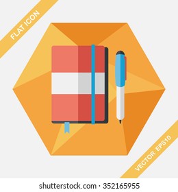 notebook flat icon with long shadow,eps10