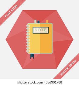 notebook flat icon with long shadow,eps10