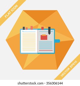 notebook flat icon with long shadow,eps10
