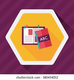 notebook flat icon with long shadow,eps10