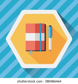 notebook flat icon with long shadow,eps10