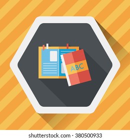 notebook flat icon with long shadow,eps10