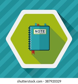 notebook flat icon with long shadow,eps10