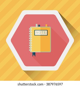 notebook flat icon with long shadow,eps10