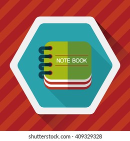 notebook flat icon with long shadow,eps10