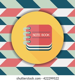 notebook flat icon with long shadow,eps10