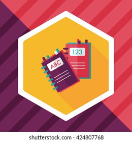 notebook flat icon with long shadow,eps10