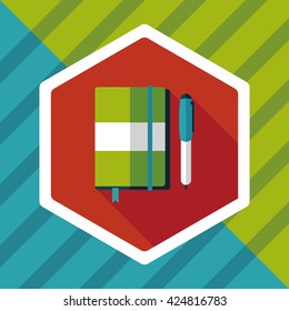 notebook flat icon with long shadow,eps10