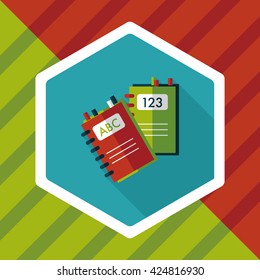 notebook flat icon with long shadow,eps10