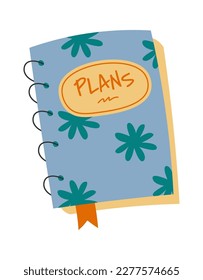 Notebook flat icon Morning routine Book. Vector illustration