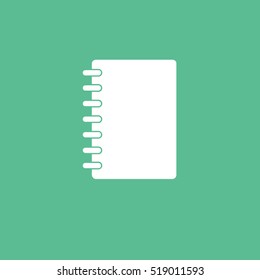 Notebook Flat Icon On Green Background