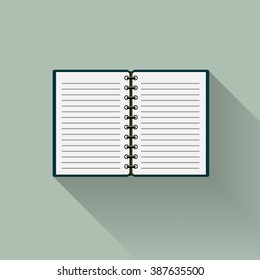 notebook flat icon, vector illustrator, eps10