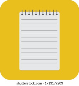Notebook flat icon yellow Eps10.
