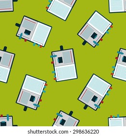 notebook flat icon,eps10 seamless pattern background