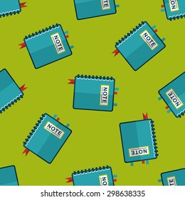 notebook flat icon,eps10 seamless pattern background