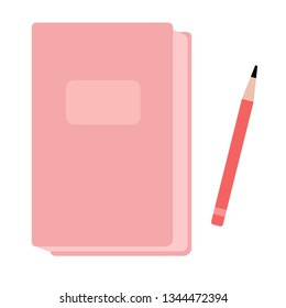 Notebook flat illustration on white