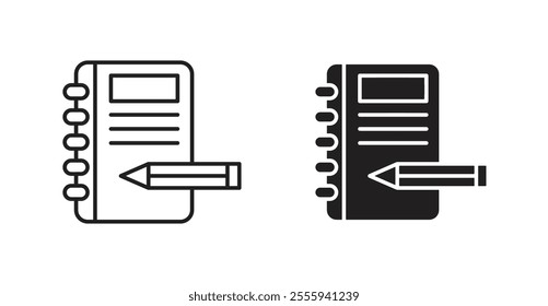 Notebook flat simple vector symbols illustration.