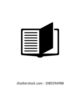 Notebook. Flat Vector Icon. Simple black symbol on white background