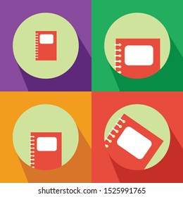Notebook Four Color Minimalist Flat Icon Logo Vector Illustration with Different Style