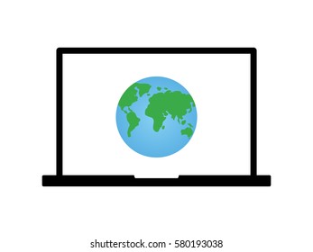notebook, globe, icon, vector illustration eps10