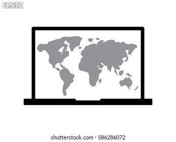 notebook, globe, icon, vector illustration eps10
