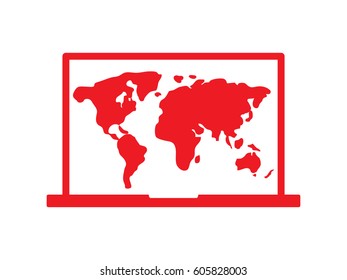 notebook, globe, icon, vector illustration eps10