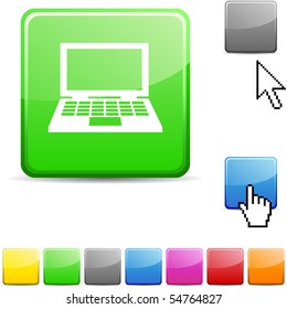 Notebook glossy vibrant web icon.
