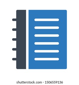 notebook glyph colour vector icon