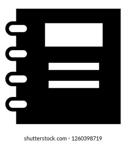 Notebook glyph icon