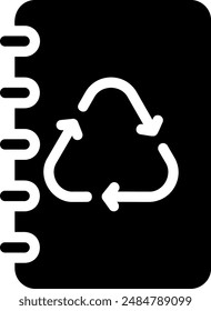 Vector de ilustración de icono de glifo de bloc de notas
