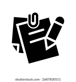 notebook glyph icon illustration vector graphic. Simple element illustration vector graphic, suitable for app, websites, and presentations isolated on white background
