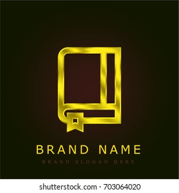Notebook golden metallic logo