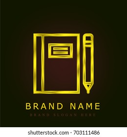 Notebook golden metallic logo