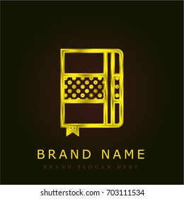 Notebook golden metallic logo