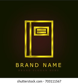 Notebook golden metallic logo