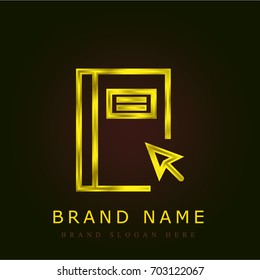 Notebook golden metallic logo