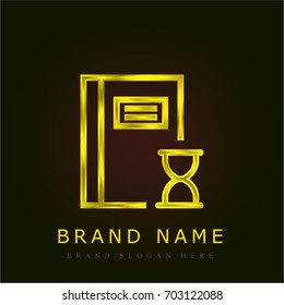 Notebook golden metallic logo