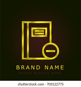 Notebook golden metallic logo
